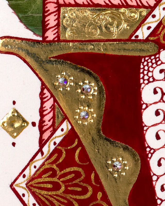 Detail Grand Couture Valentines Hand Painting
