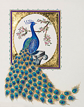 Gilded Peacock Greeting Card with Swarovski Crystals Limited Edition